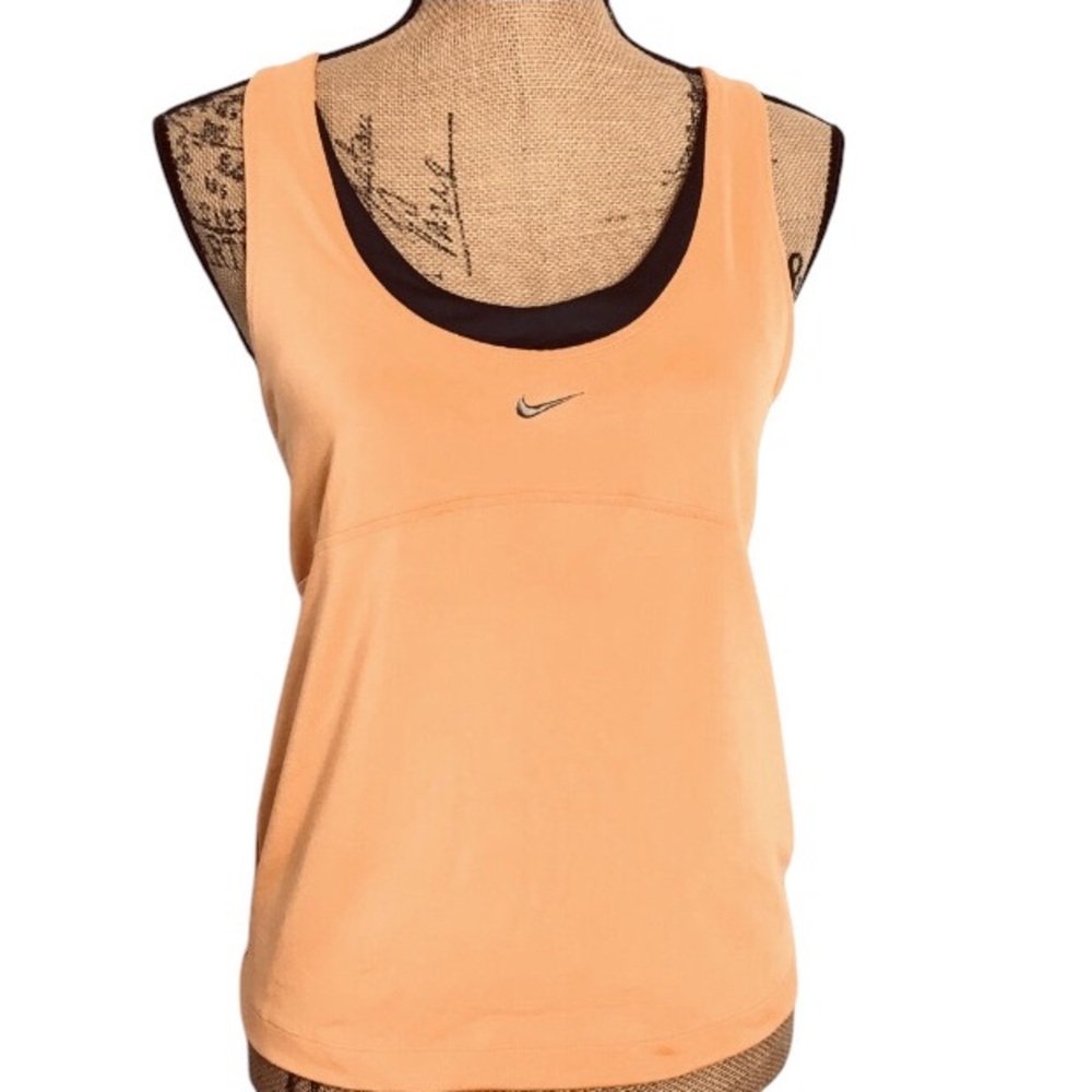 Nike Performance Race Back Built In Bra Orange Athletic Tank Top Sz. L.